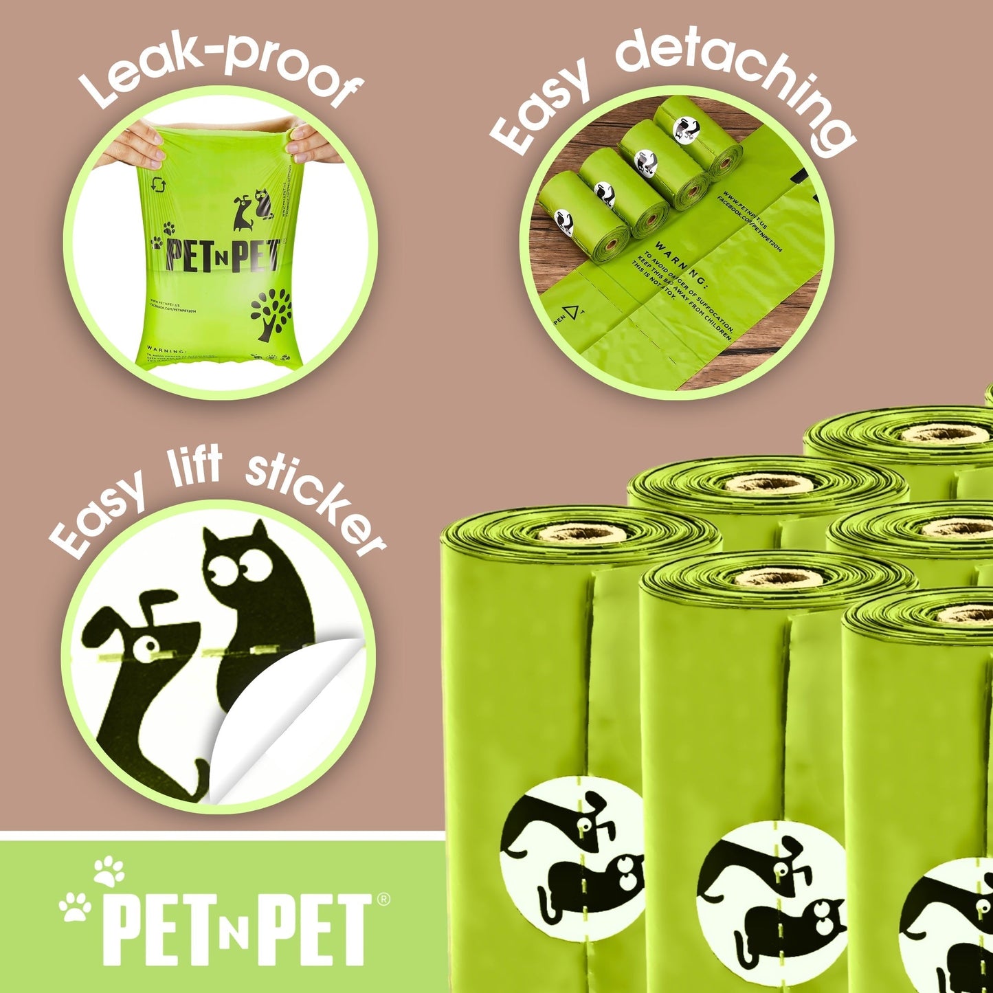 Plant-based Dog Poop Bags 120 Counts