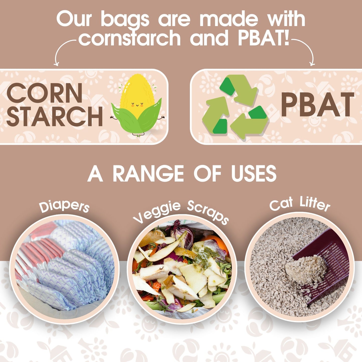 Plant-based Dog Poop Bags 120 Counts