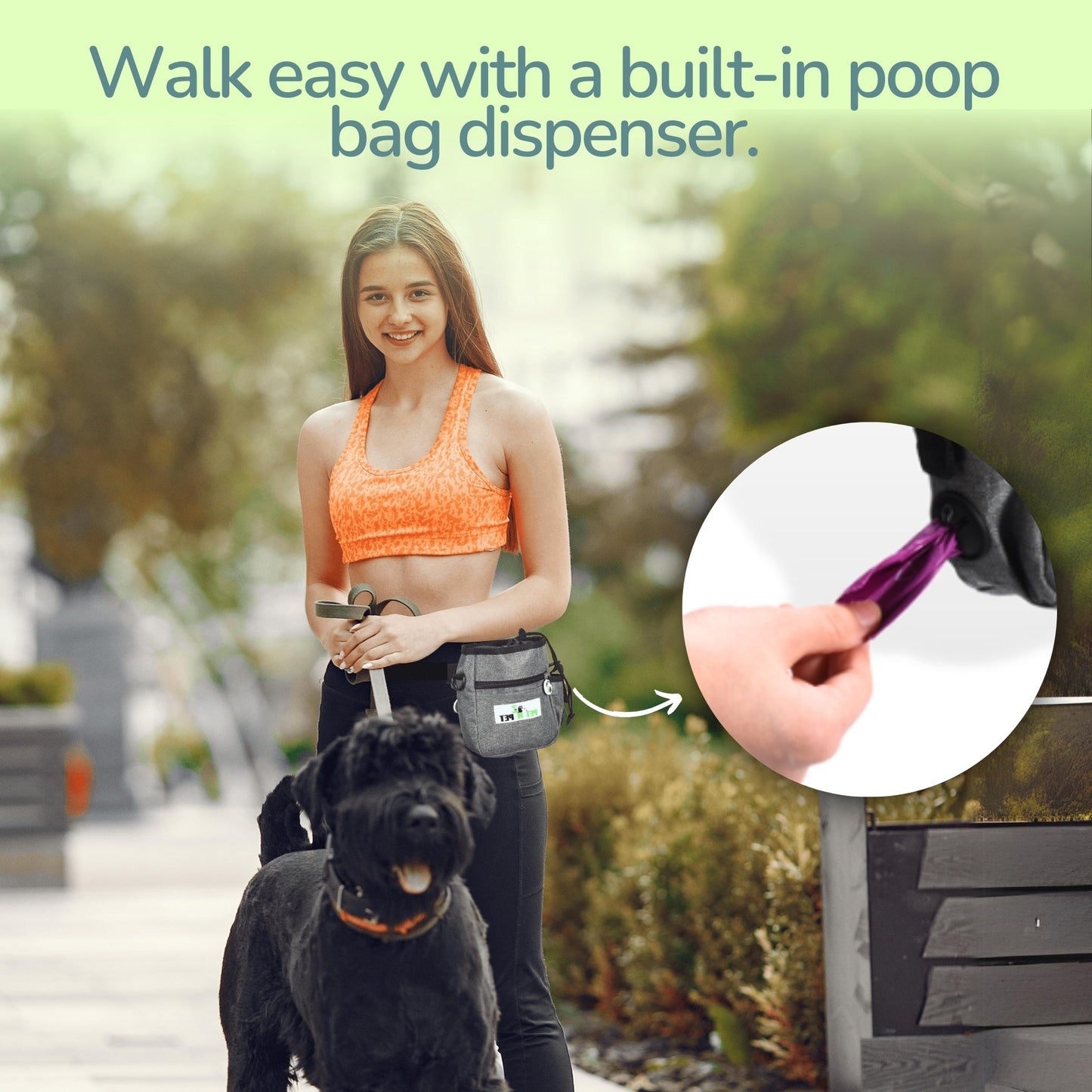 Dog Treat Pouch with 3 Rolls of Poop Bags