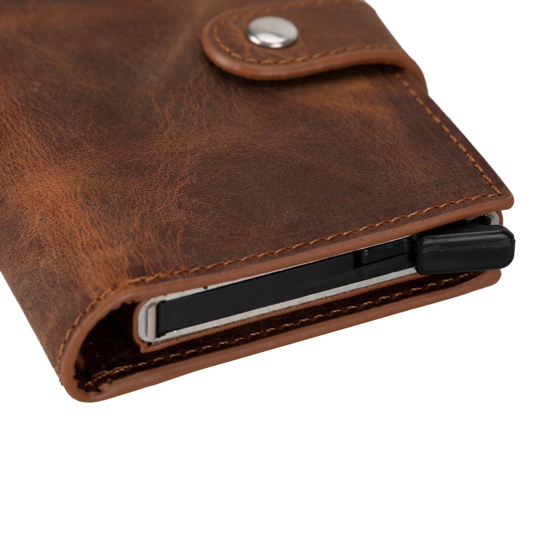 Douglas Genuine Leather Pop-Up Wallet with AirTag Slot - RFID Blocking Cardholder - Concordia Style Boutique