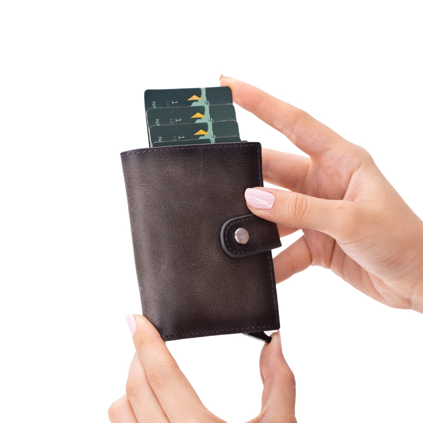 Douglas Genuine Leather Pop-Up Wallet with AirTag Slot - RFID Blocking Cardholder - Concordia Style Boutique