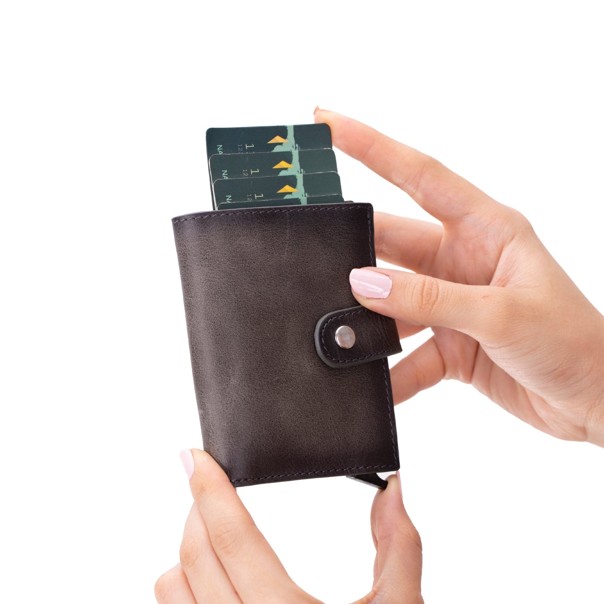 Douglas Genuine Leather Pop-Up Wallet with AirTag Slot - RFID Blocking Cardholder - Concordia Style Boutique