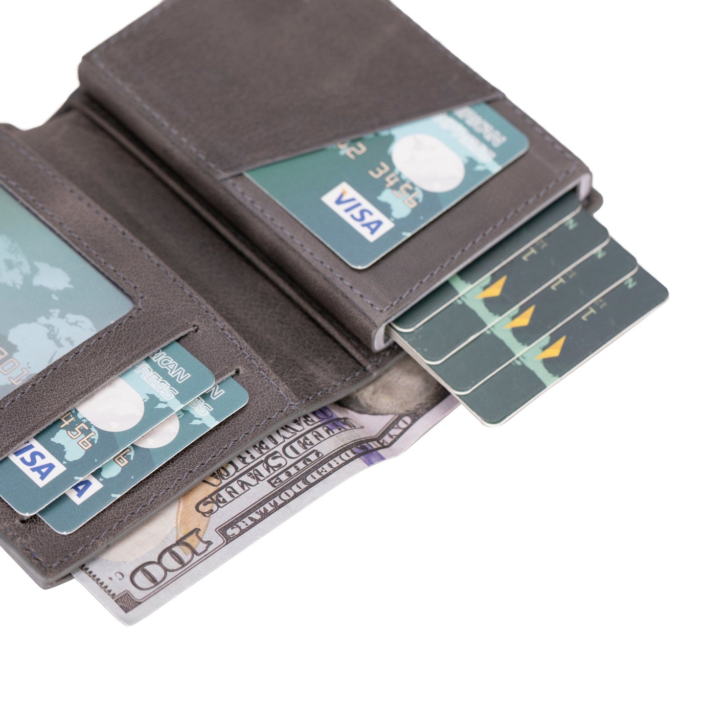 Douglas Genuine Leather Pop-Up Wallet with AirTag Slot - RFID Blocking Cardholder - Concordia Style Boutique