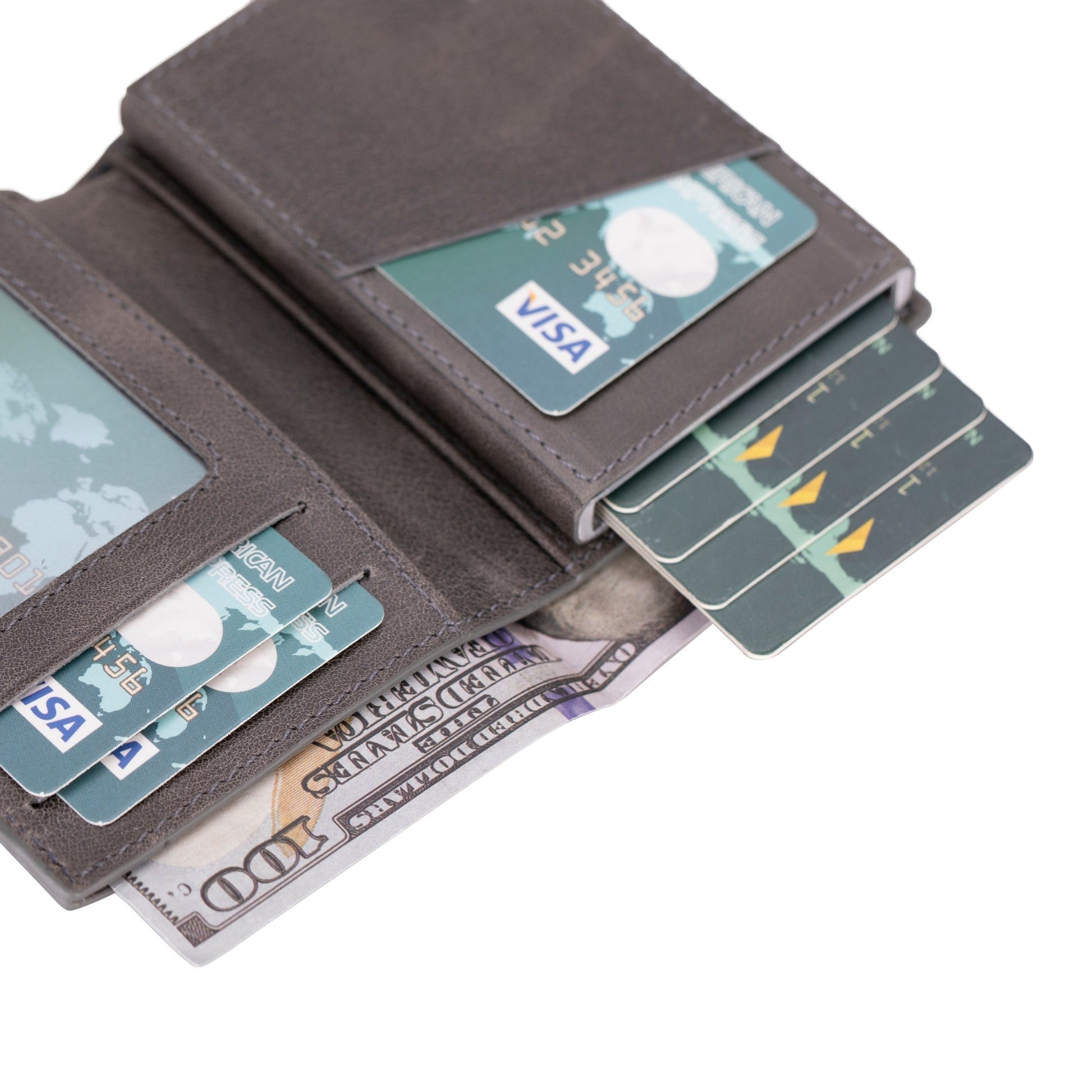 Douglas Genuine Leather Pop-Up Wallet with AirTag Slot - RFID Blocking Cardholder - Concordia Style Boutique
