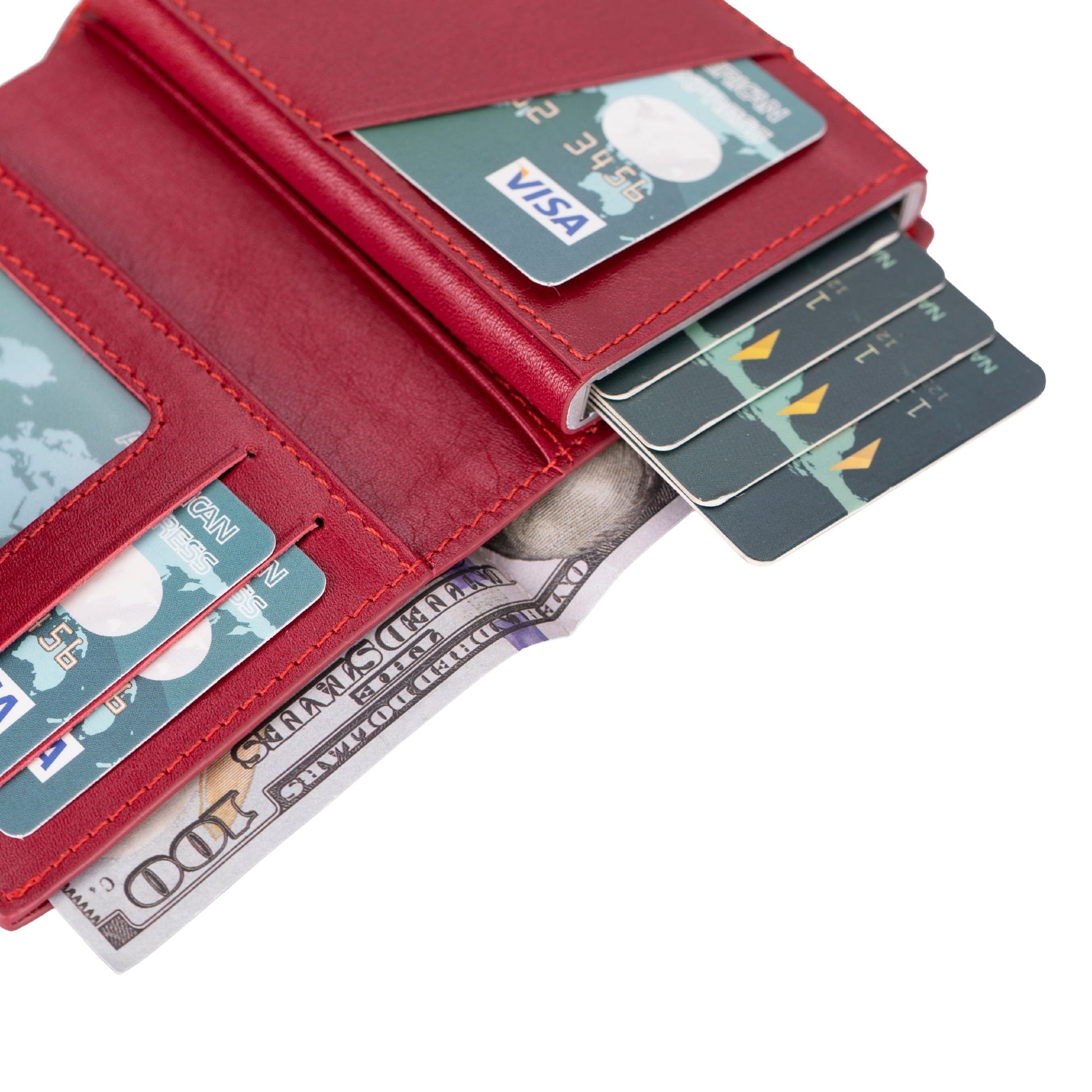 Douglas Genuine Leather Pop-Up Wallet with AirTag Slot - RFID Blocking Cardholder - Concordia Style Boutique