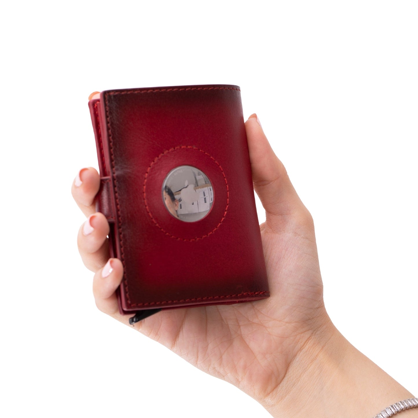 Douglas Genuine Leather Pop-Up Wallet with AirTag Slot - RFID Blocking Cardholder - Concordia Style Boutique