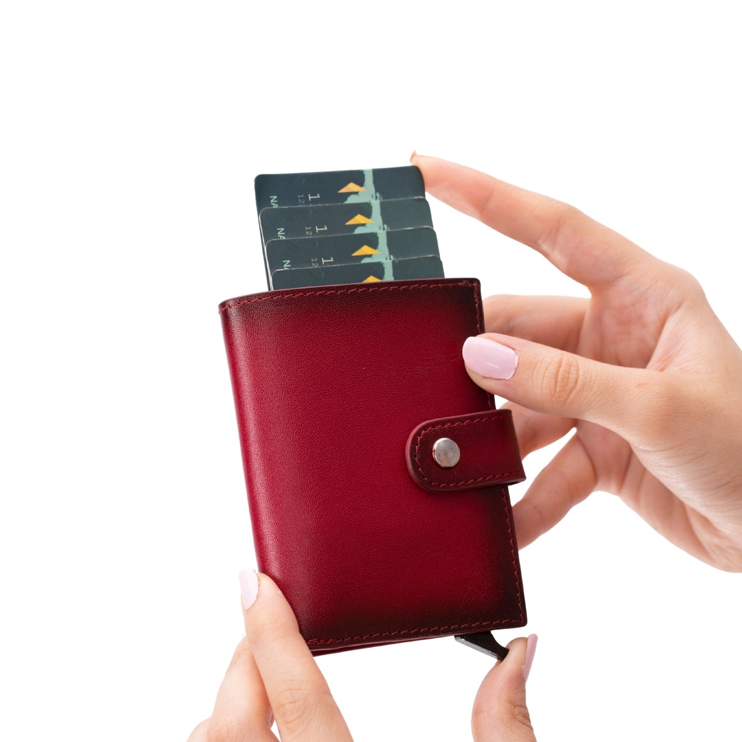 Douglas Genuine Leather Pop-Up Wallet with AirTag Slot - RFID Blocking Cardholder - Concordia Style Boutique