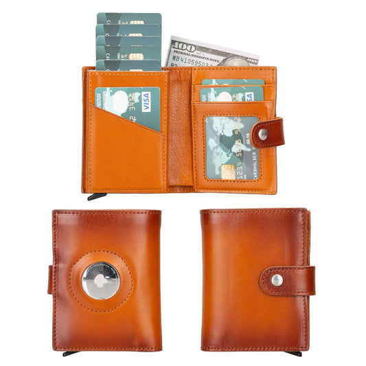 Douglas Genuine Leather Pop-Up Wallet with AirTag Slot - RFID Blocking Cardholder - Concordia Style Boutique