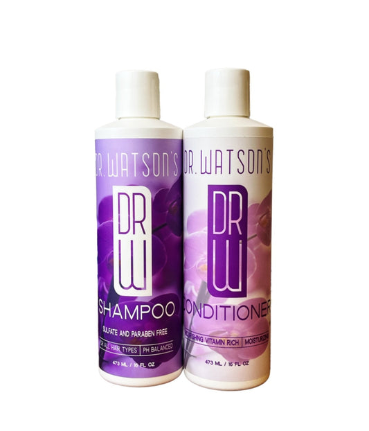 Dr. Watson's Hair Care | Shampoo & Conditioner Bundle | Sweet Pea | 16 Oz Each - Concordia Style Boutique