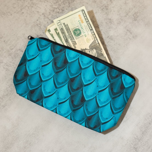 Teal Dragon Scales Pouch