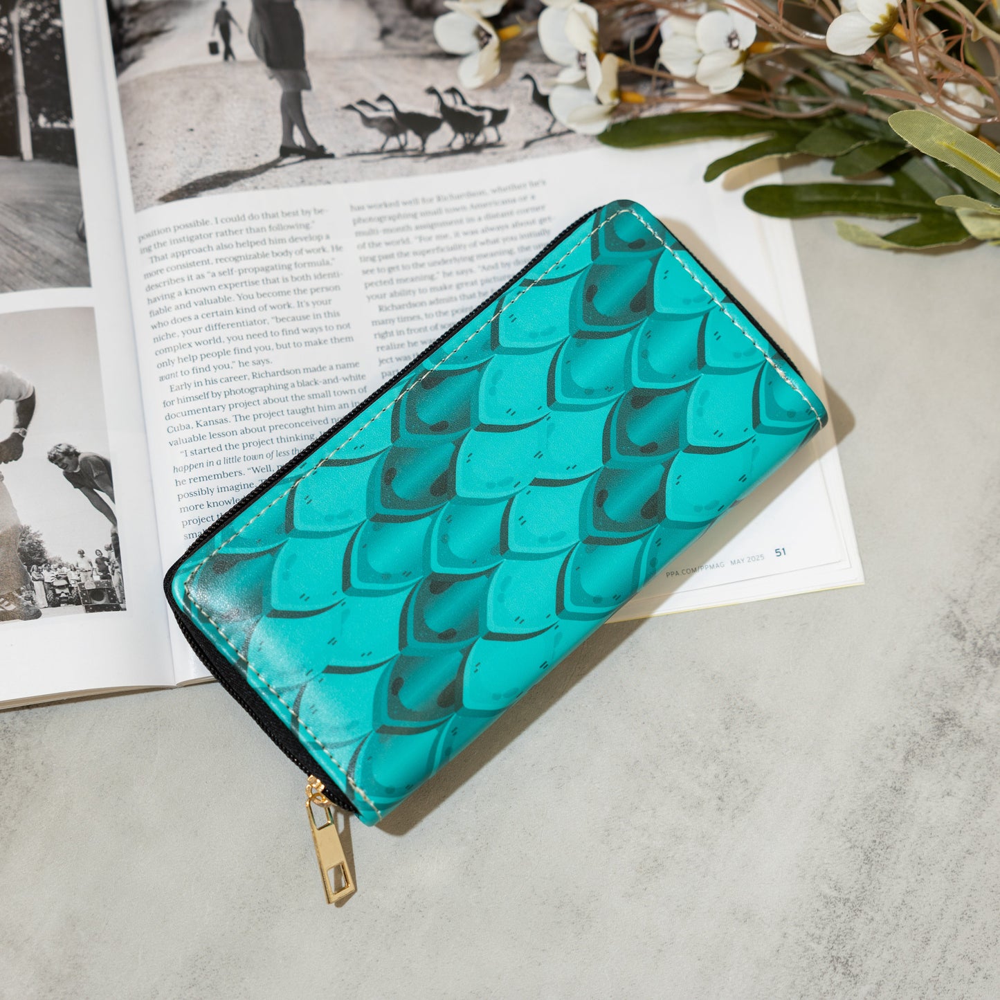 Teal Dragon Scales Wallet