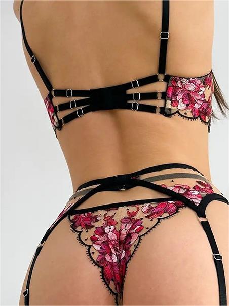 Floral Sheer Lace Lingerie Set - Concordia Style Boutique