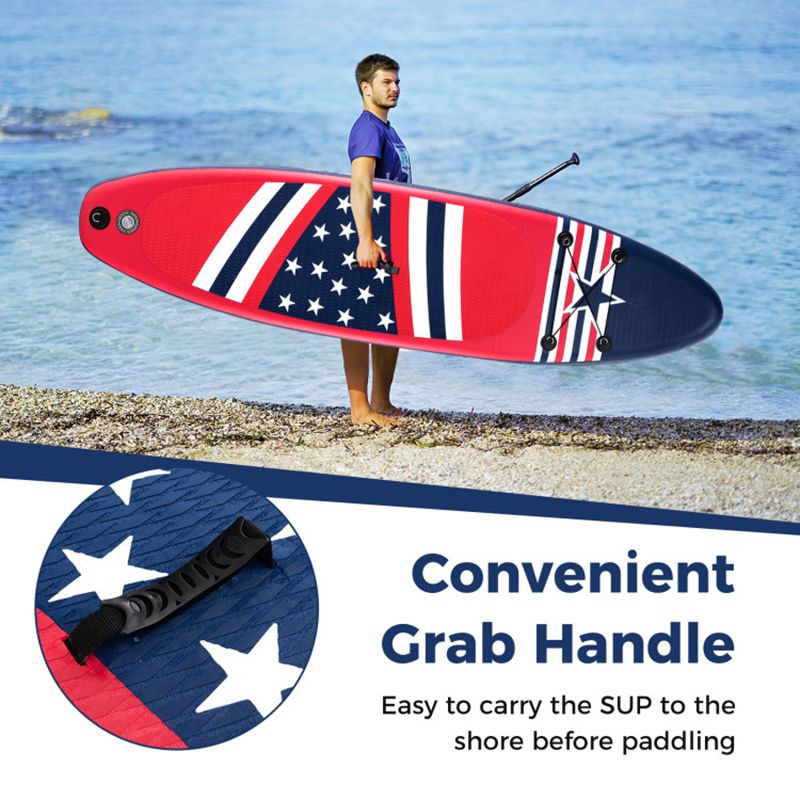 Inflatable Paddle Board with Removable Fin and Backpack