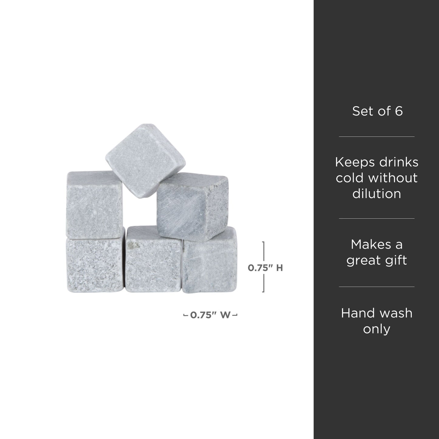 Glacier Rocks Soapstone Cube Set of 6