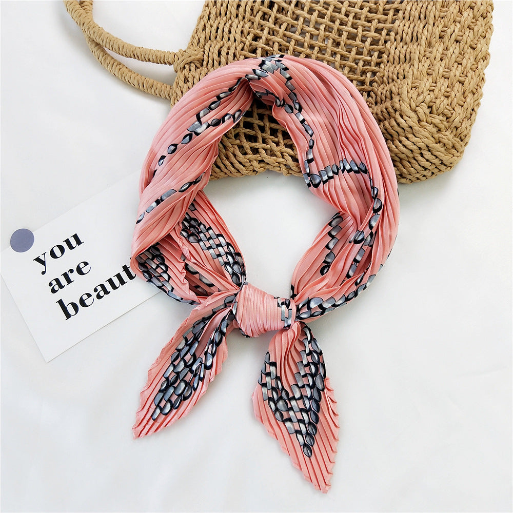 Desert Travel Pleated Small Square Towel -  Silk Scarf French Scarf - Premium scarf from erDouckan - Just $13.78! Shop now at Concordia Style Boutique