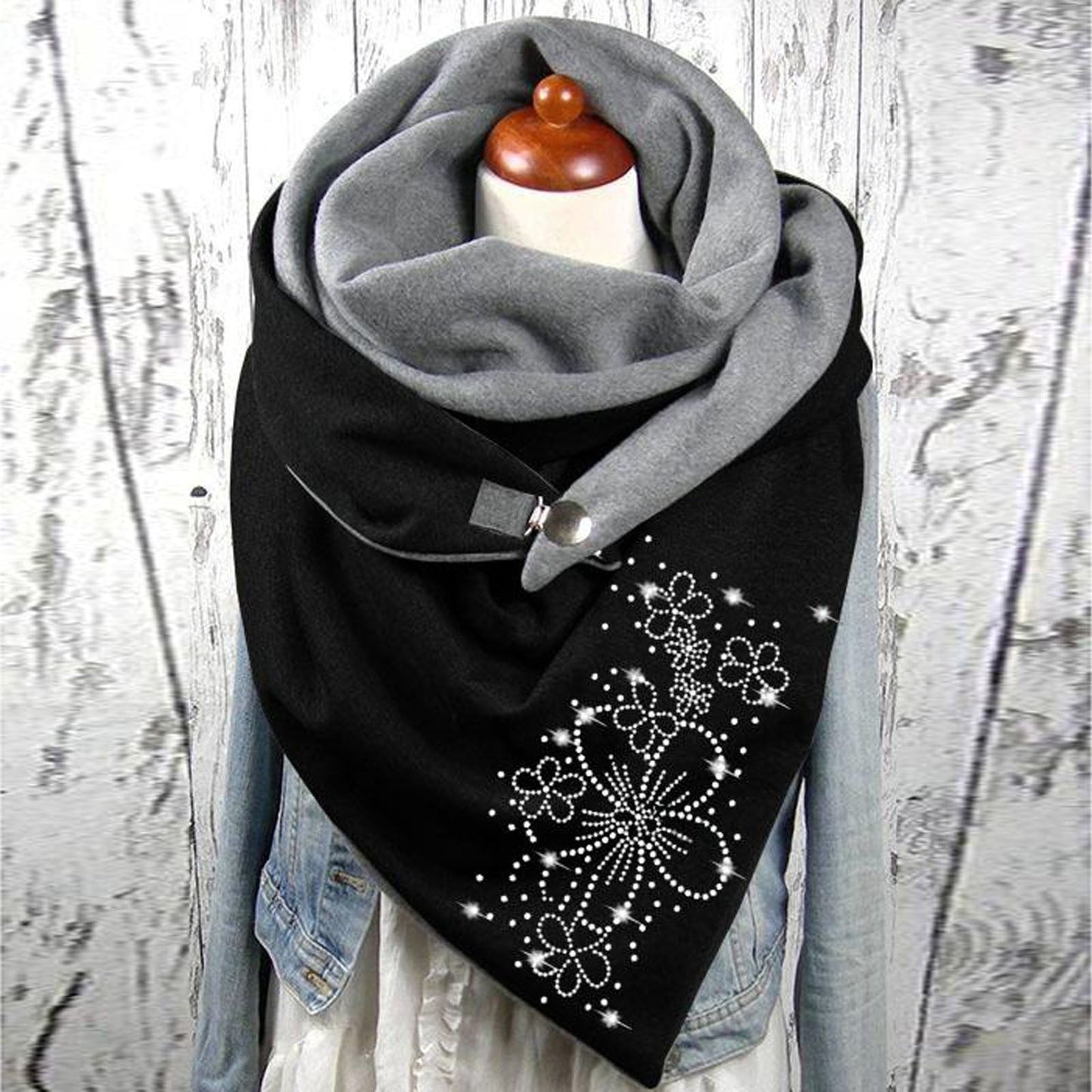 Women's Cotton Malaysia Warm Button Scarf