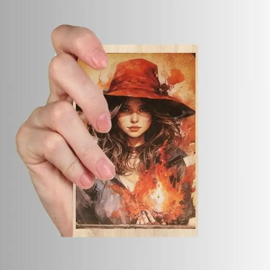 Fiery Red Witches-Set of 10 4" x 6" Decoupage Wood Panels
