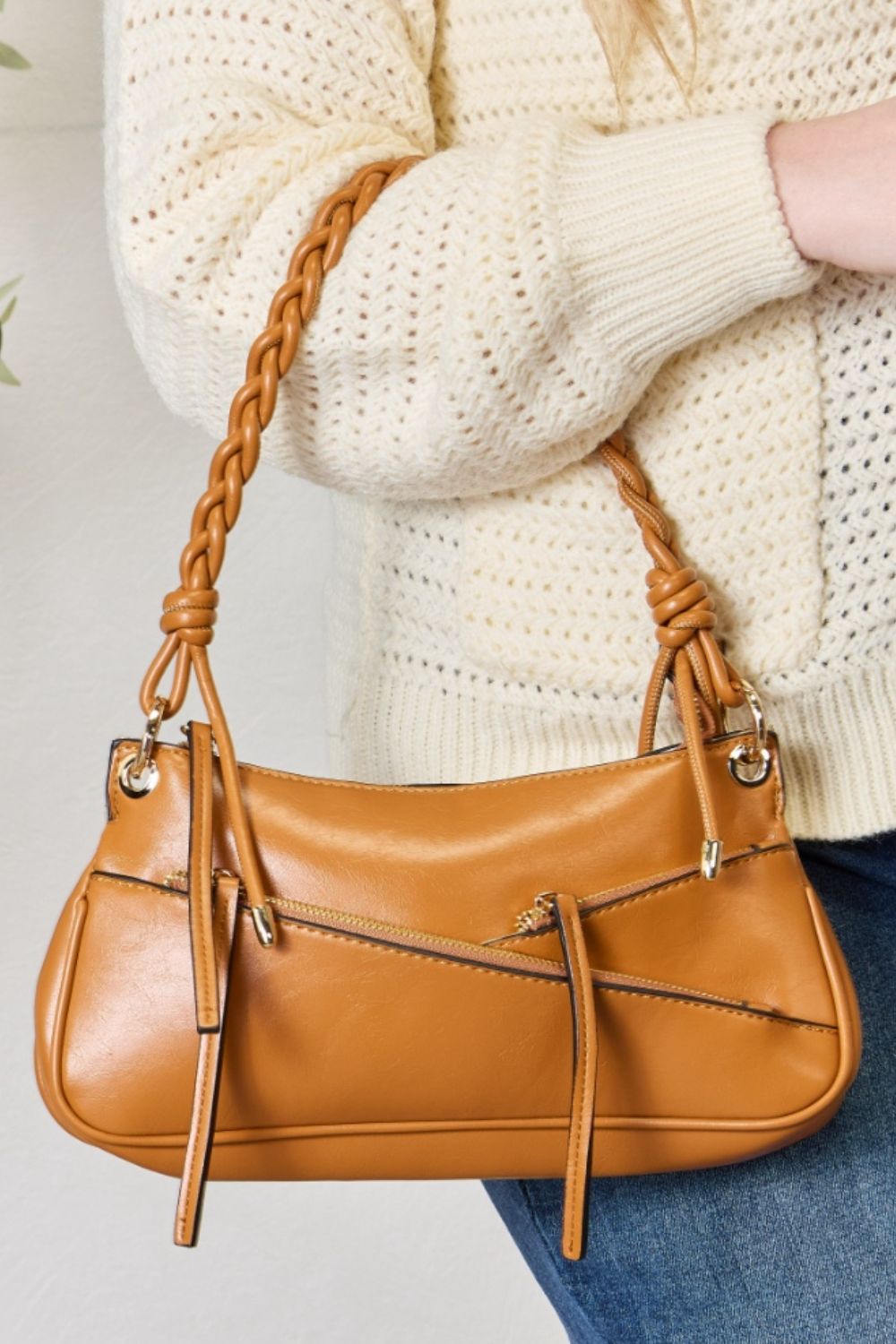 SHOMICO - Braided Strap Shoulder Bag - Premium Braided Strap Shoulder Bag from Concordia Style Boutique - Just $44.38! Shop now at Concordia Style Boutique