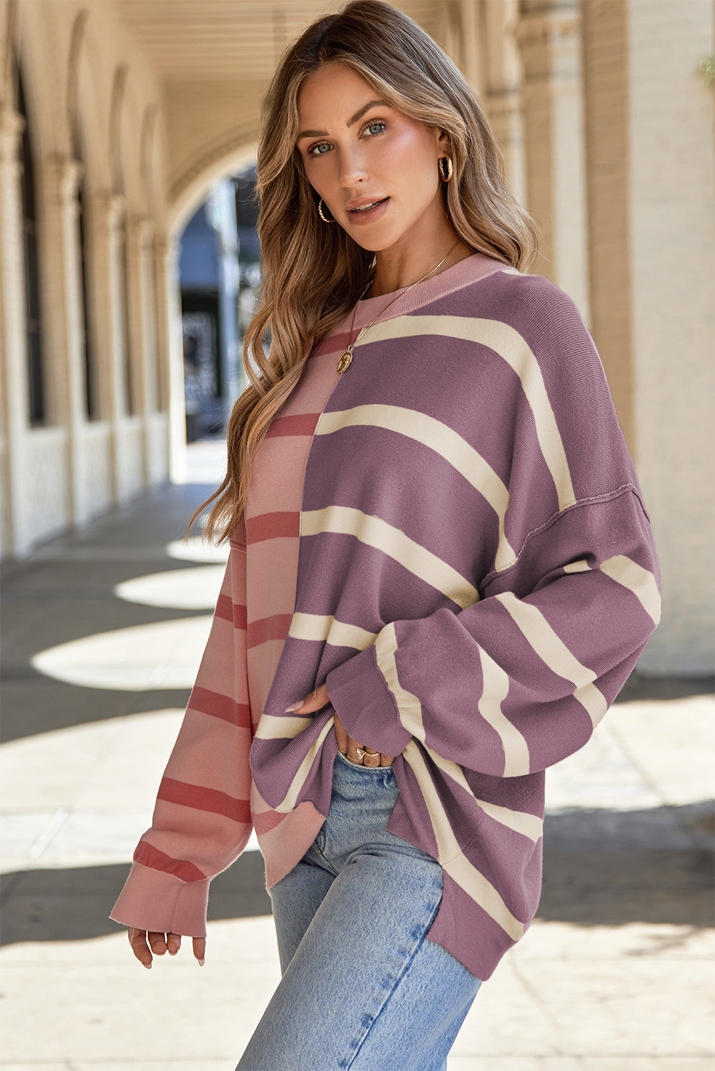 Araya Stripe Oversized Sweater - Concordia Style Boutique