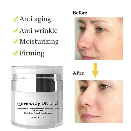 Wrinkle Repair Retinol Regenerating Night Face Cream with 3% Retinol - Concordia Style Boutique
