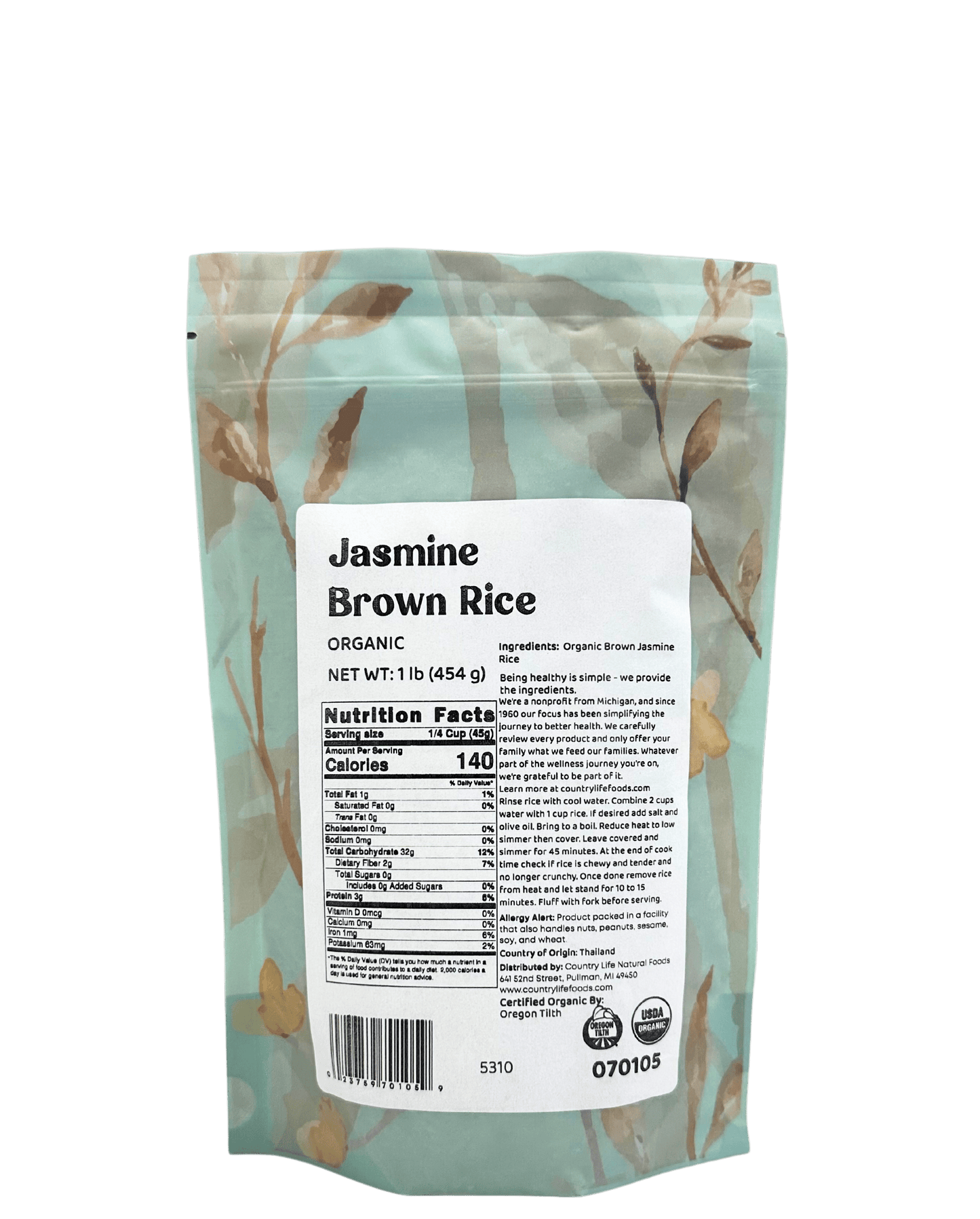 Jasmine Rice, Brown, Organic - Concordia Style Boutique