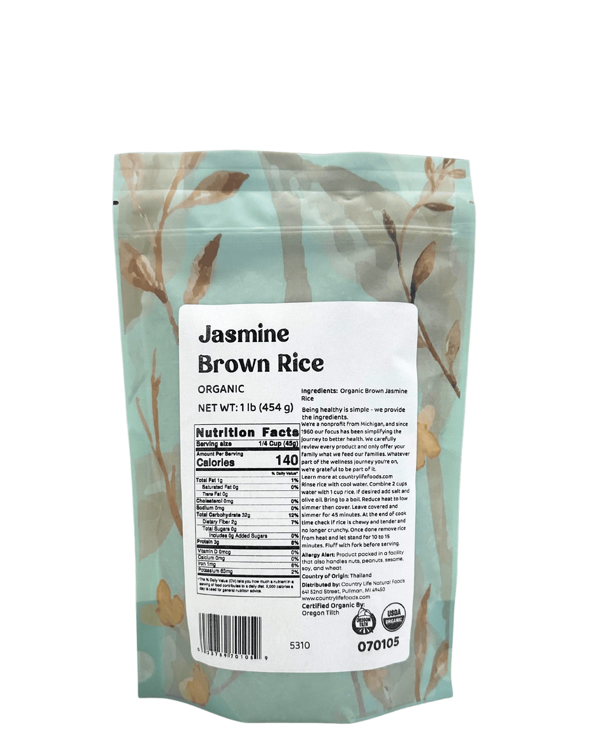 Jasmine Rice, Brown, Organic - Concordia Style Boutique