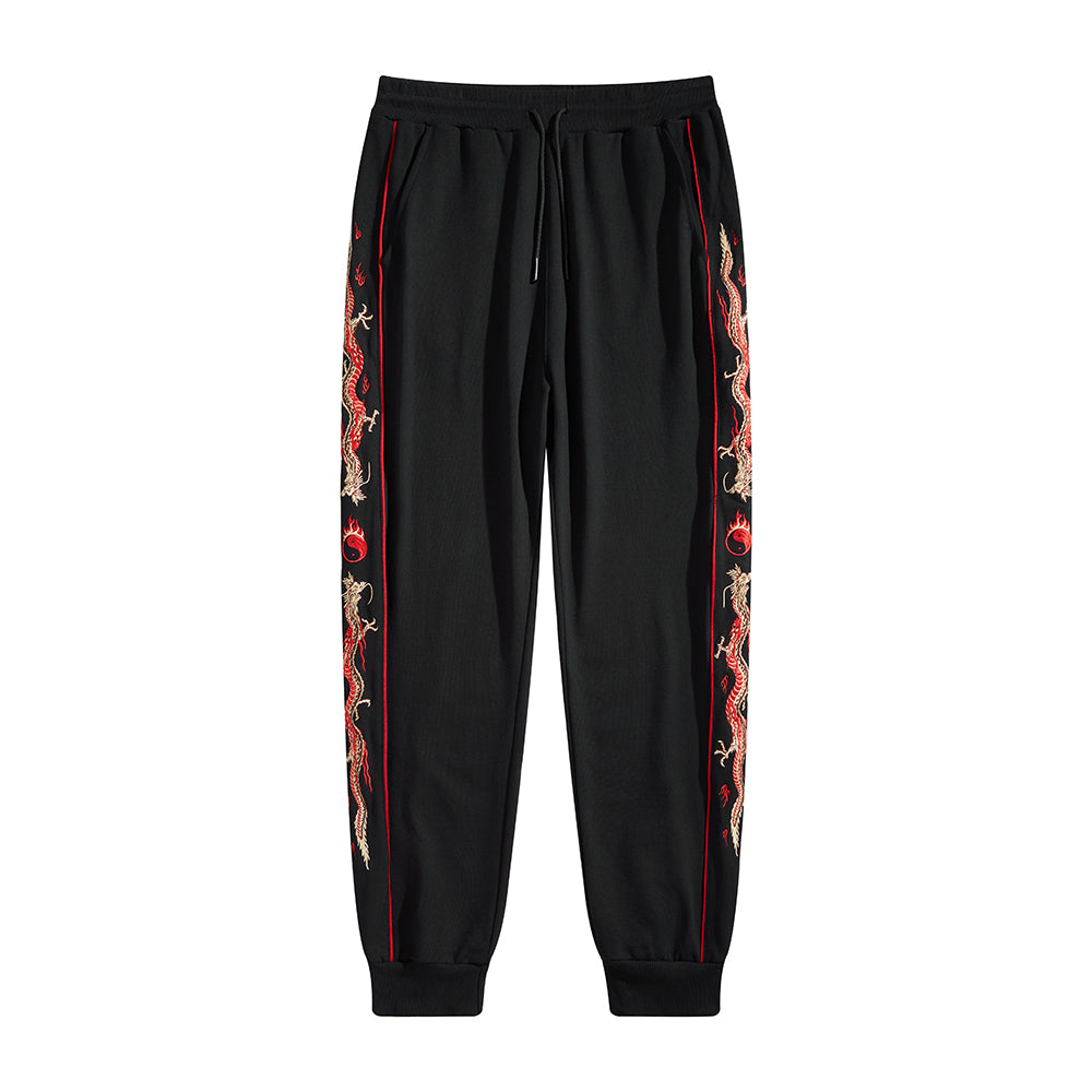 KH7061 Dragon Embroidery Joggers - Concordia Style Boutique