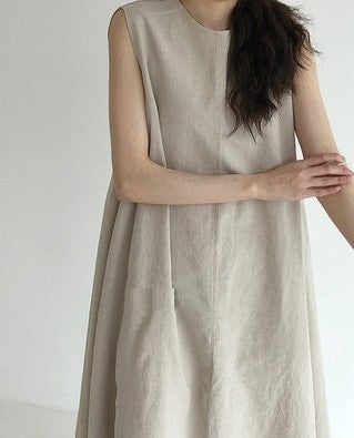 Long Loose Sleeveless  Cotton  Linen Dress - Premium Long Loose Sleeveless Cotton Linen Dre from Concordia Style Boutique - Just $17.97! Shop now at Concordia Style Boutique