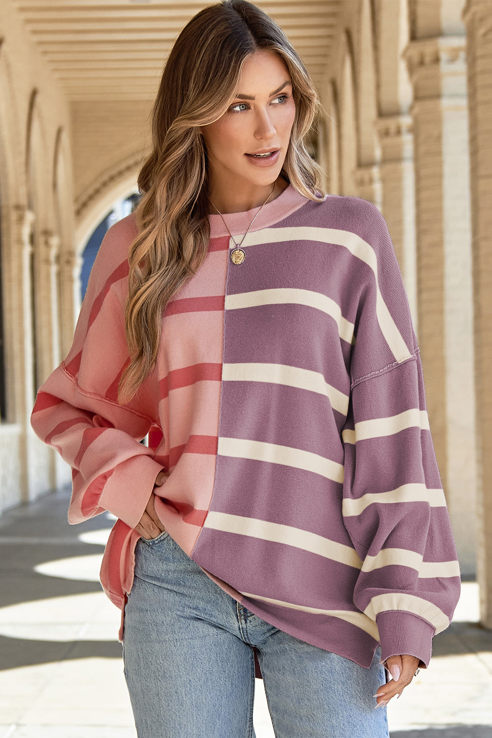 Araya Stripe Oversized Sweater - Concordia Style Boutique