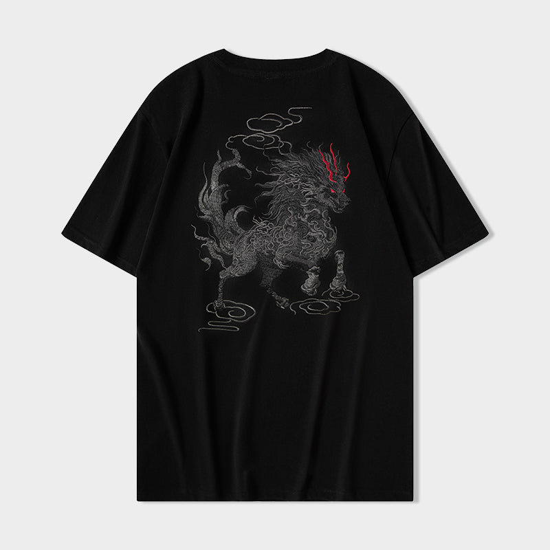KH868 Gallant Lion Embroidery Tee - Concordia Style Boutique