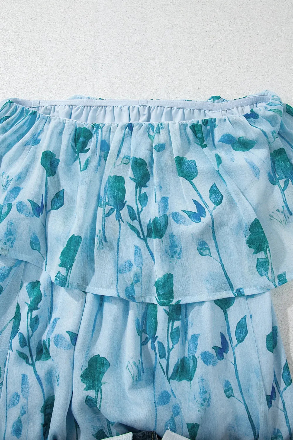 Floral Print Ruffled Side Slit Tube Top Maxi Dress - Concordia Style Boutique