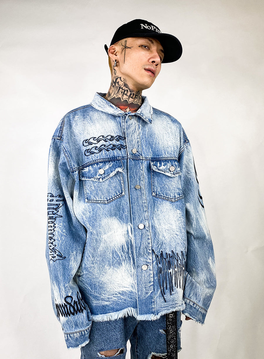 Shadow Destruction Denim Jacket - Concordia Style Boutique