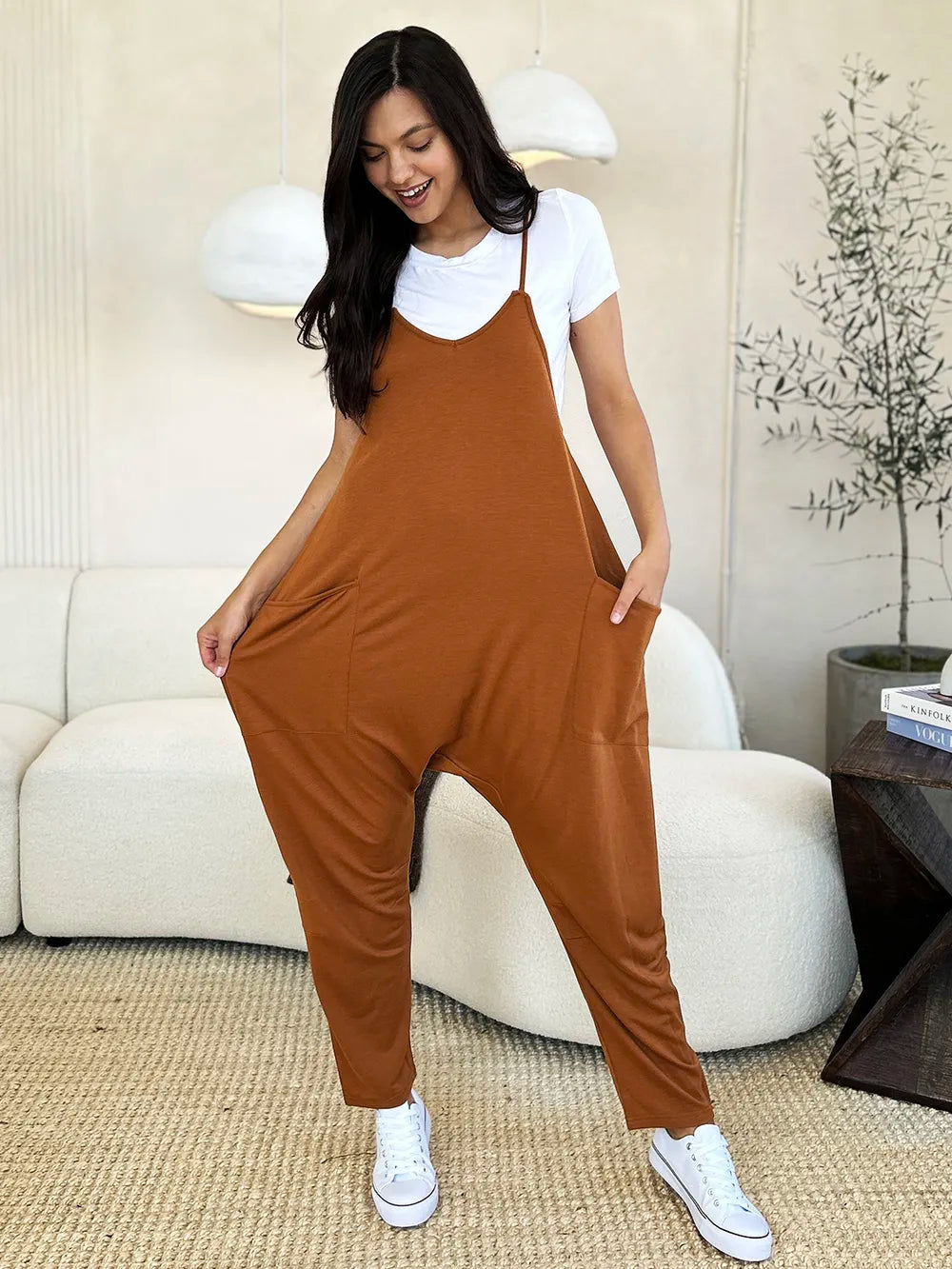 Double Take Full Size Sleeveless V-Neck Pocketed Jumpsuit - Concordia Style Boutique