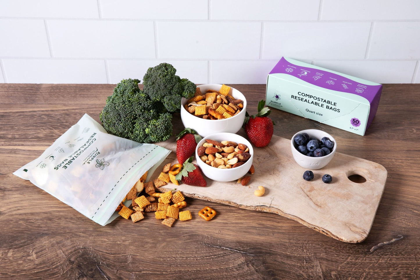 The Complete Eco Friendly Kitchen Bundle  – Compostable Zip Bags, Cling wrap, Sponges & Trash Bags
