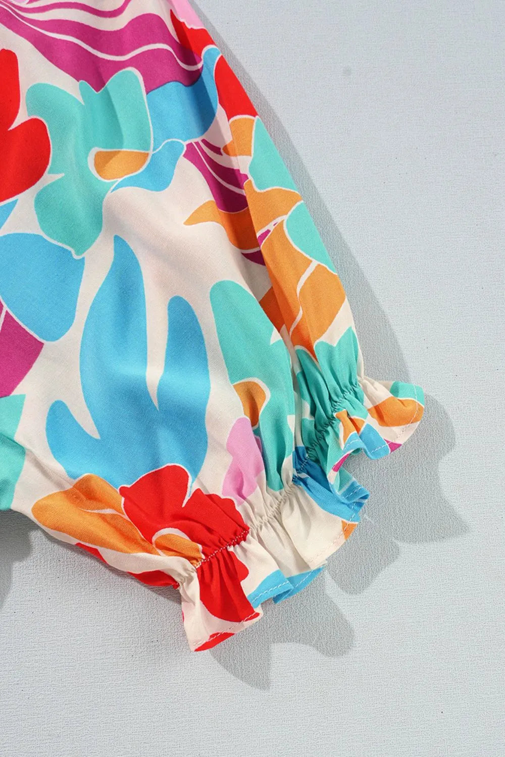 Floral Bubble Sleeve V Neck Tiered Ruffle Babydoll Dress - Concordia Style Boutique