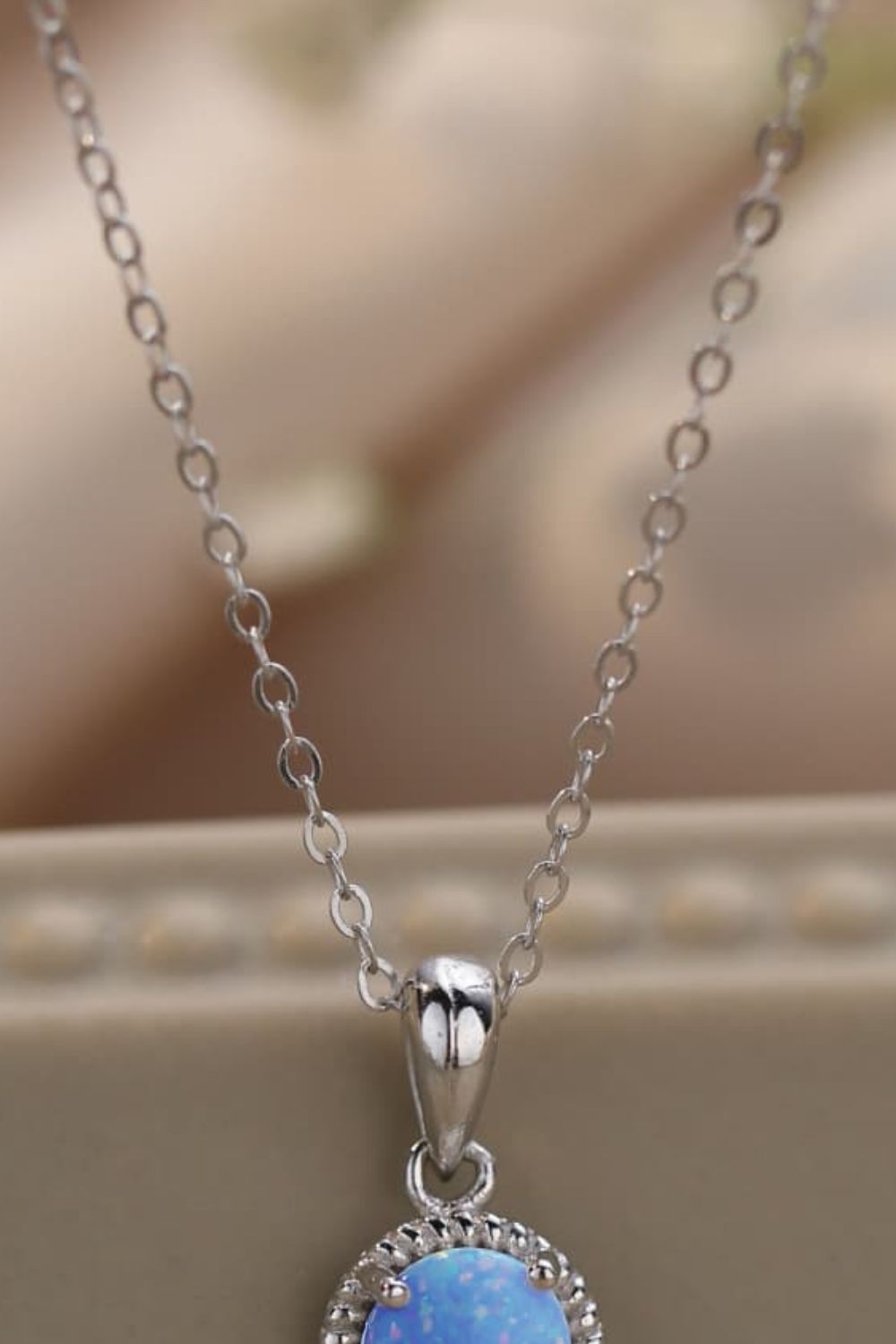 Opal Round Pendant Chain Necklace - Concordia Style Boutique