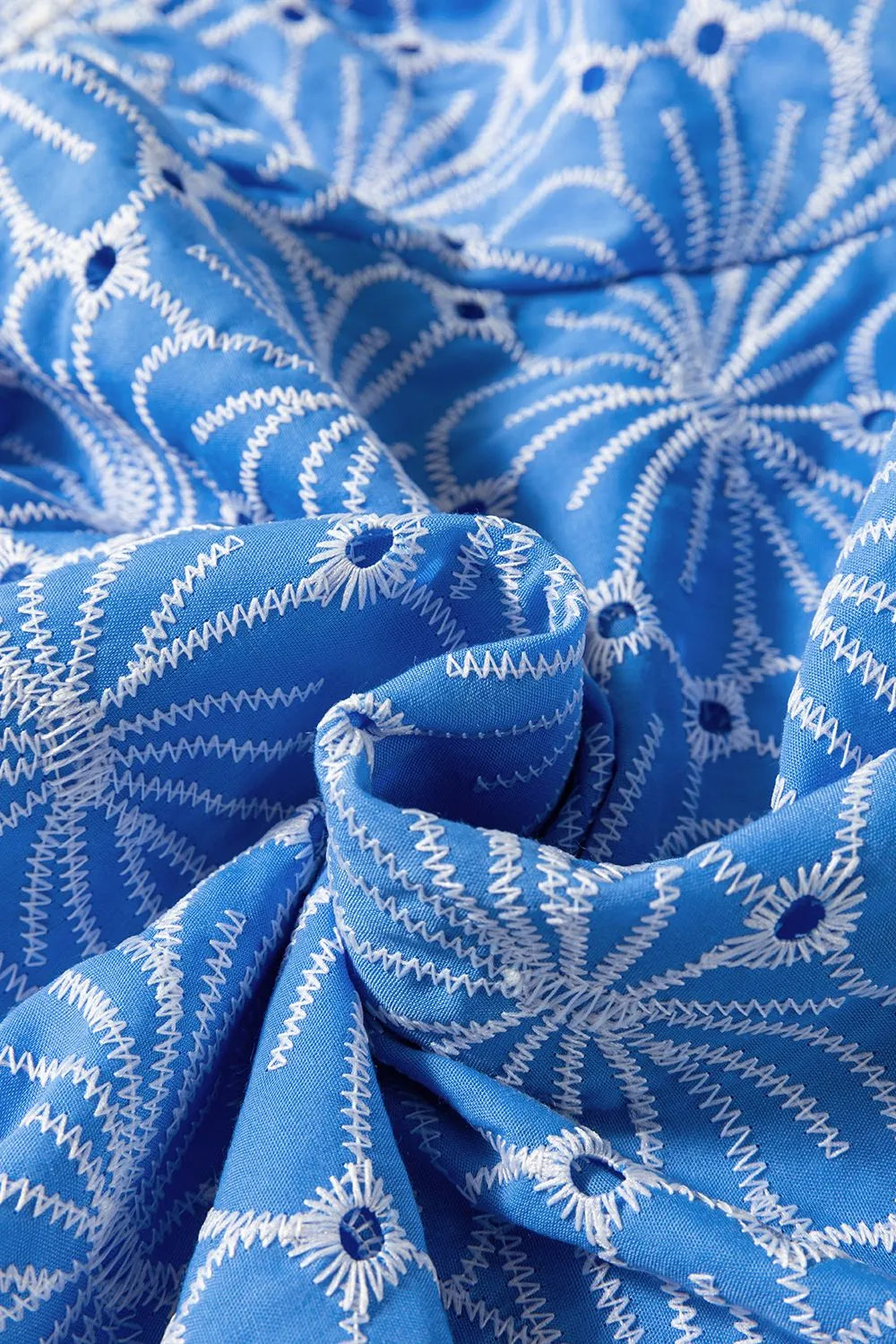 Eyelet Flower Embroidery Flounce Sleeve Blouse - Concordia Style Boutique