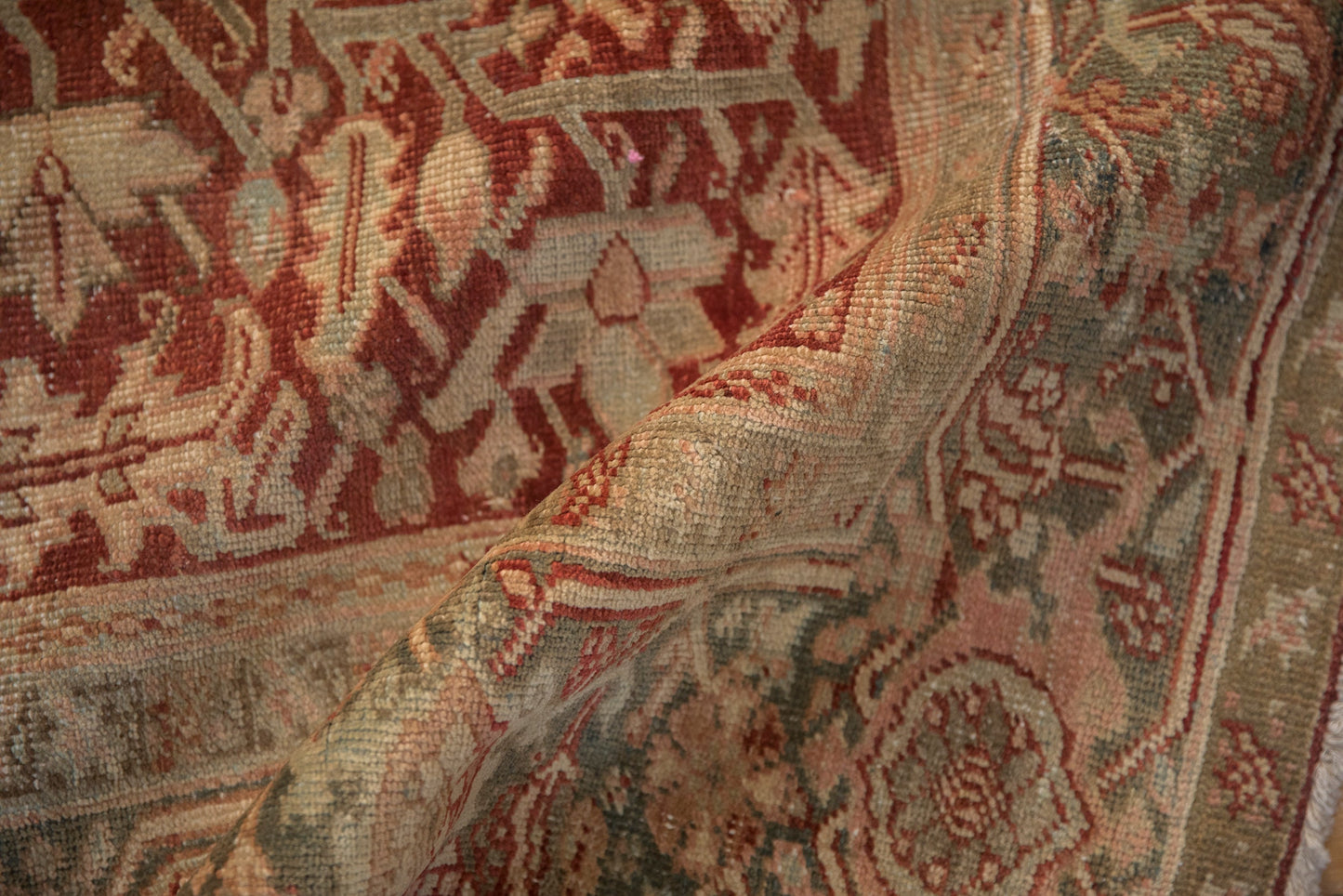 8x11.5 Vintage Fine Distressed Heriz Carpet