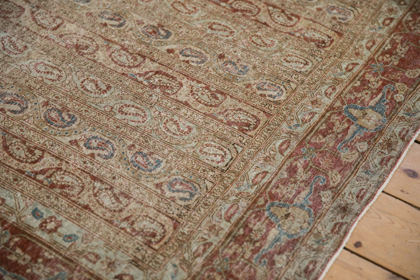 7.5x10.5 Vintage Distressed Qom Carpet