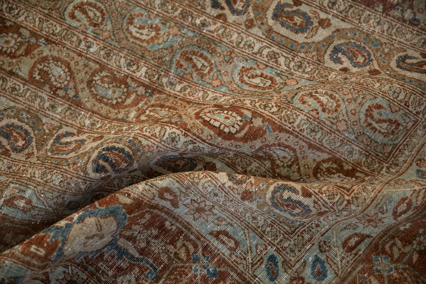 7.5x10.5 Vintage Distressed Qom Carpet