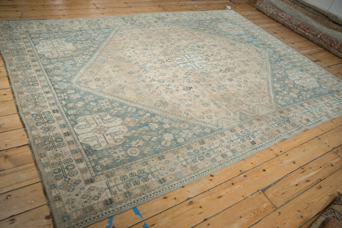 7x10 Vintage Distressed Qashqai Carpet