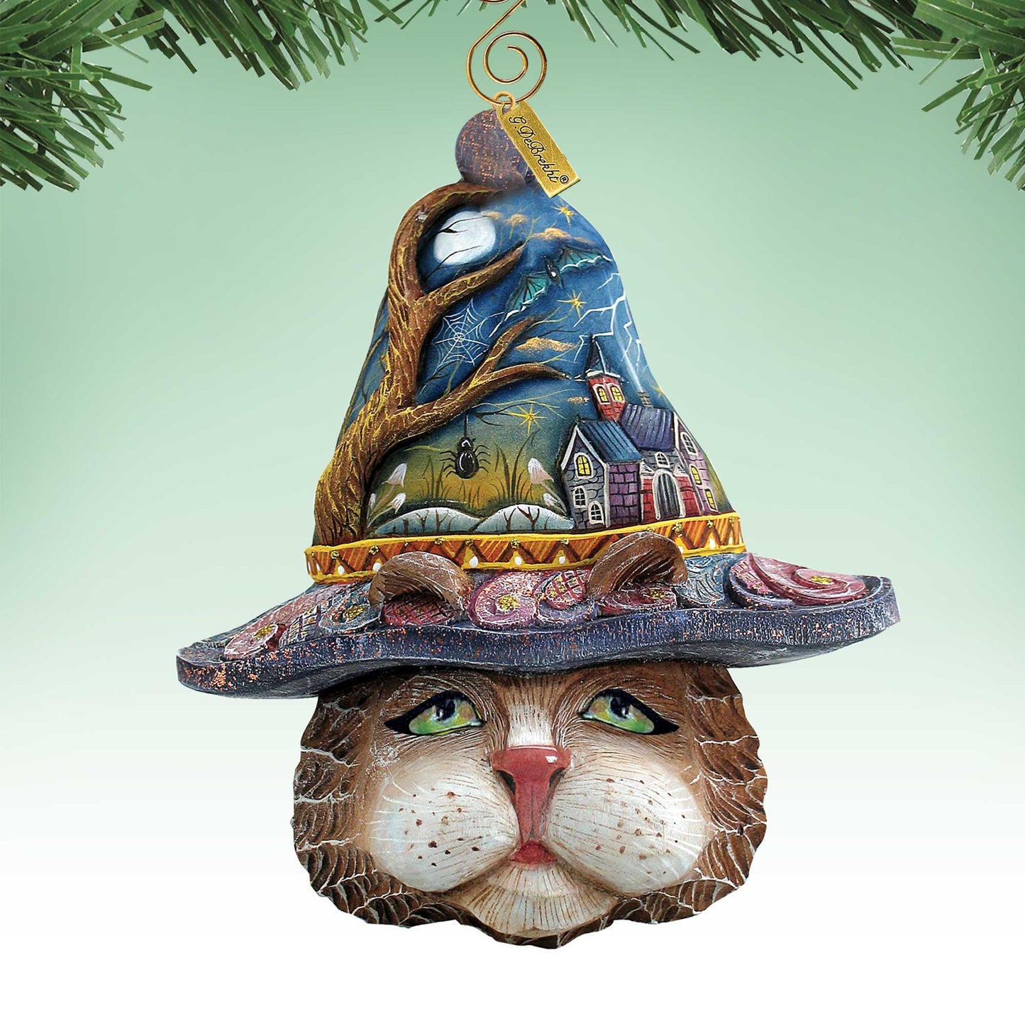 Halloween Cat Sculpted Ornament by G. DeBrekht - 621146