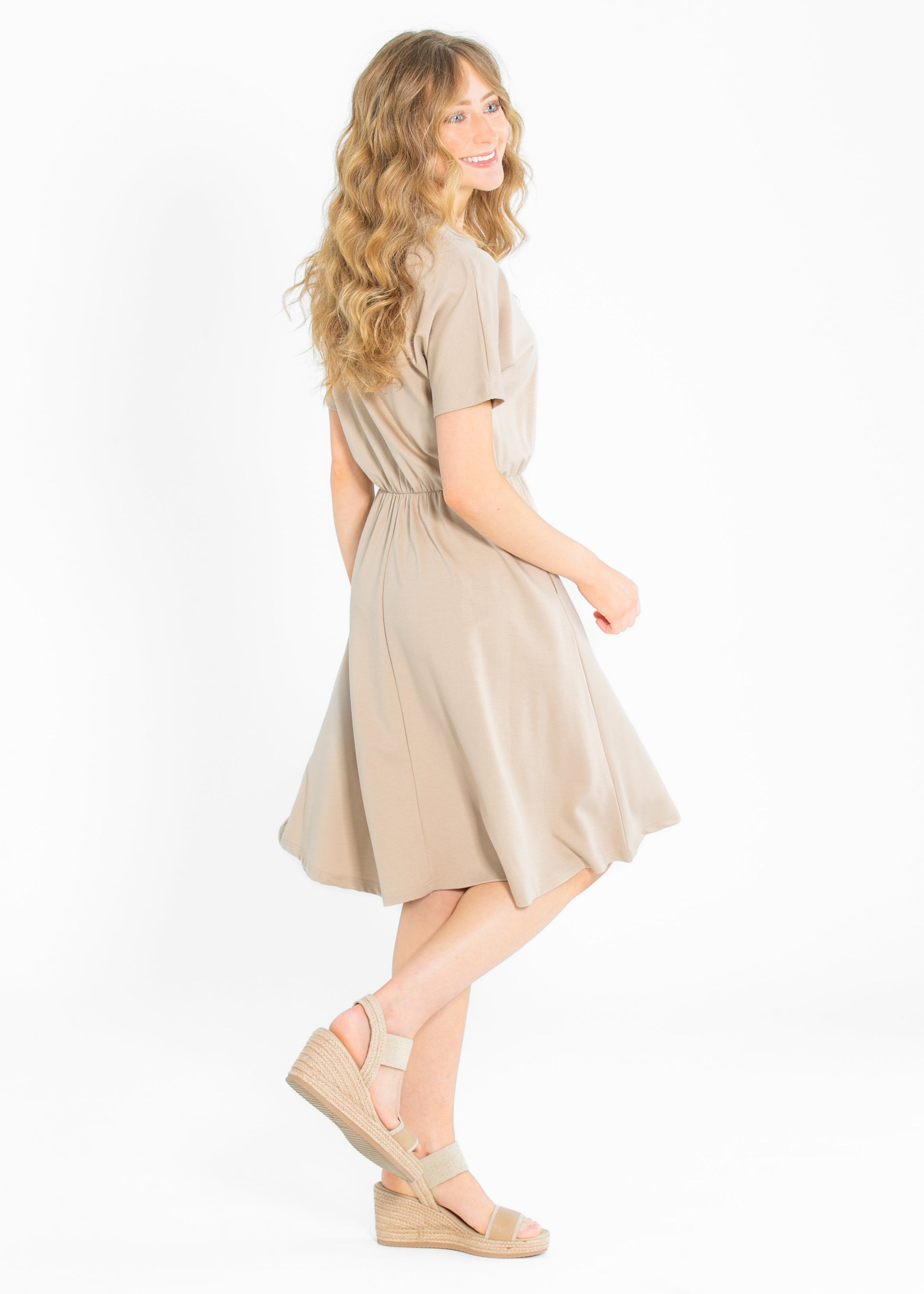Ella Cinched Waist Midi Dress - Concordia Style Boutique
