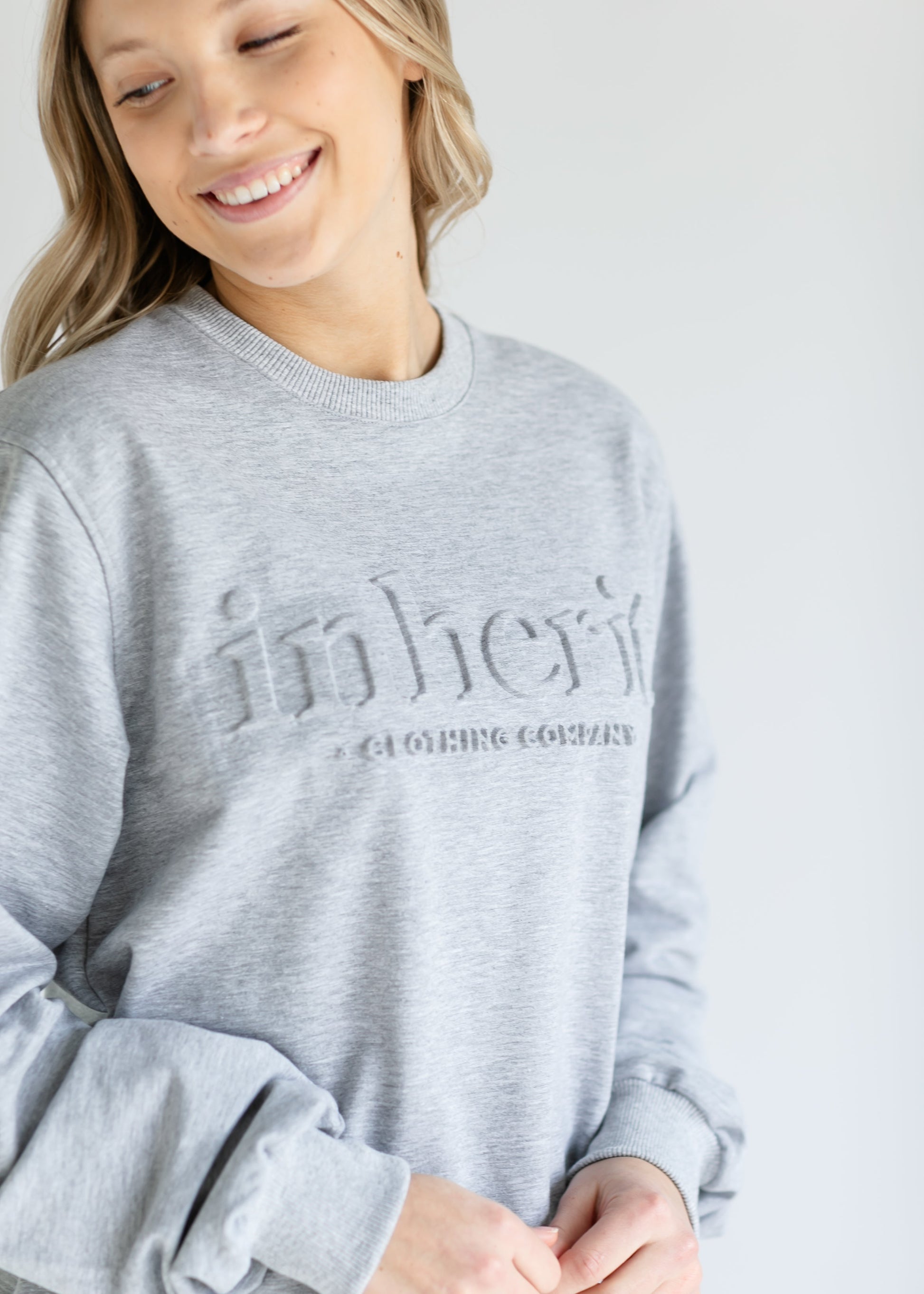 Embossed Inherit Logo Crewneck Sweatshirt - Concordia Style Boutique