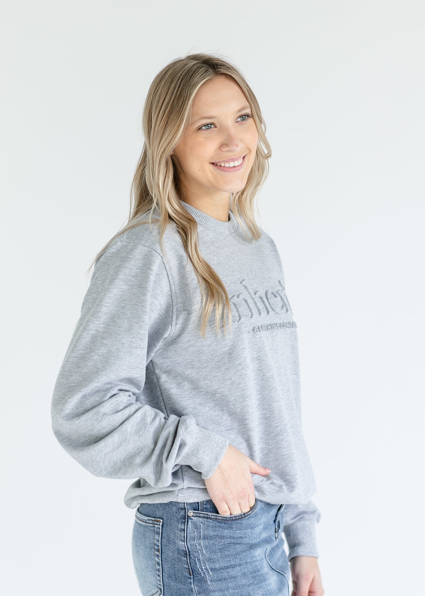 Embossed Inherit Logo Crewneck Sweatshirt - Concordia Style Boutique