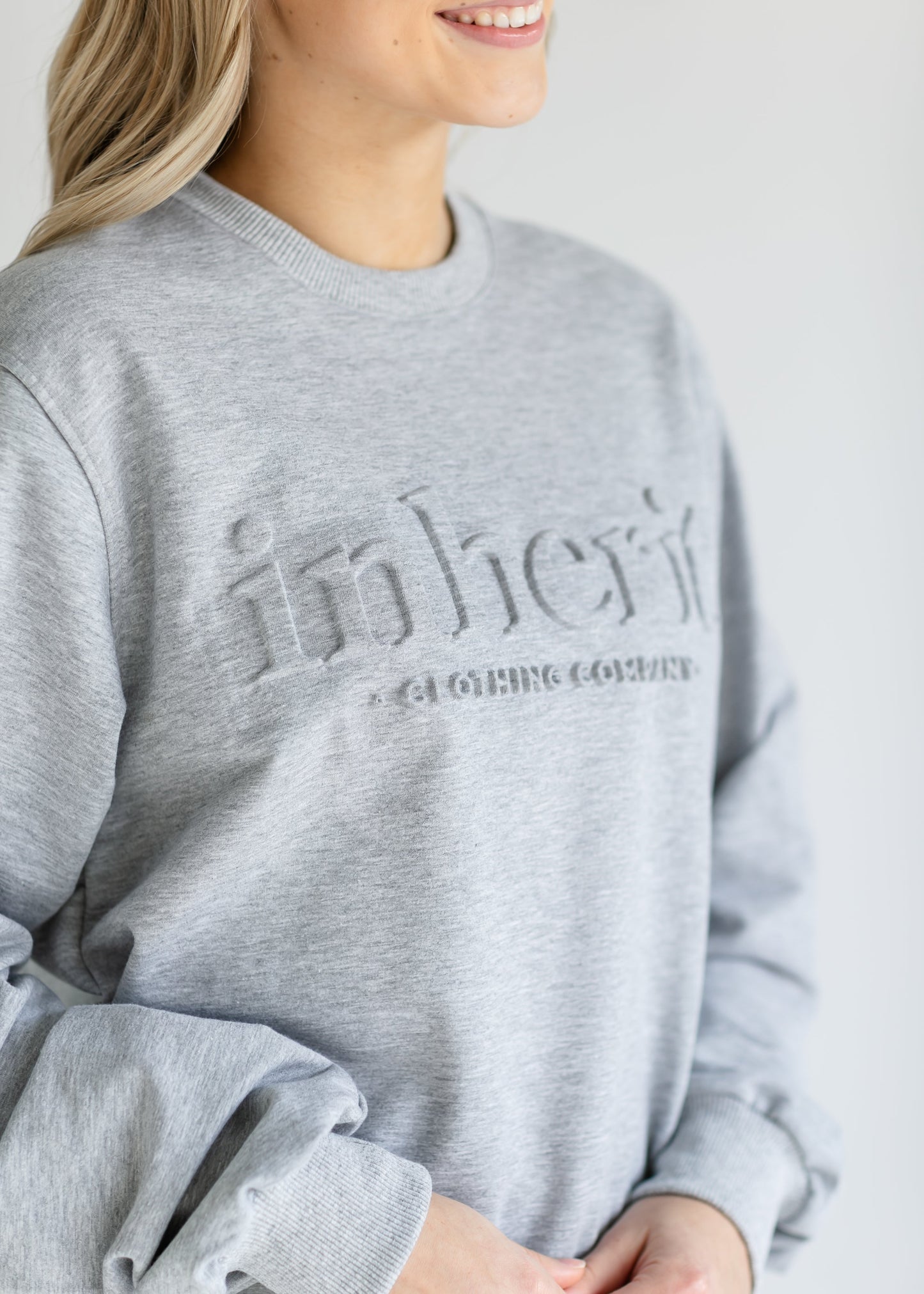 Embossed Inherit Logo Crewneck Sweatshirt - Concordia Style Boutique