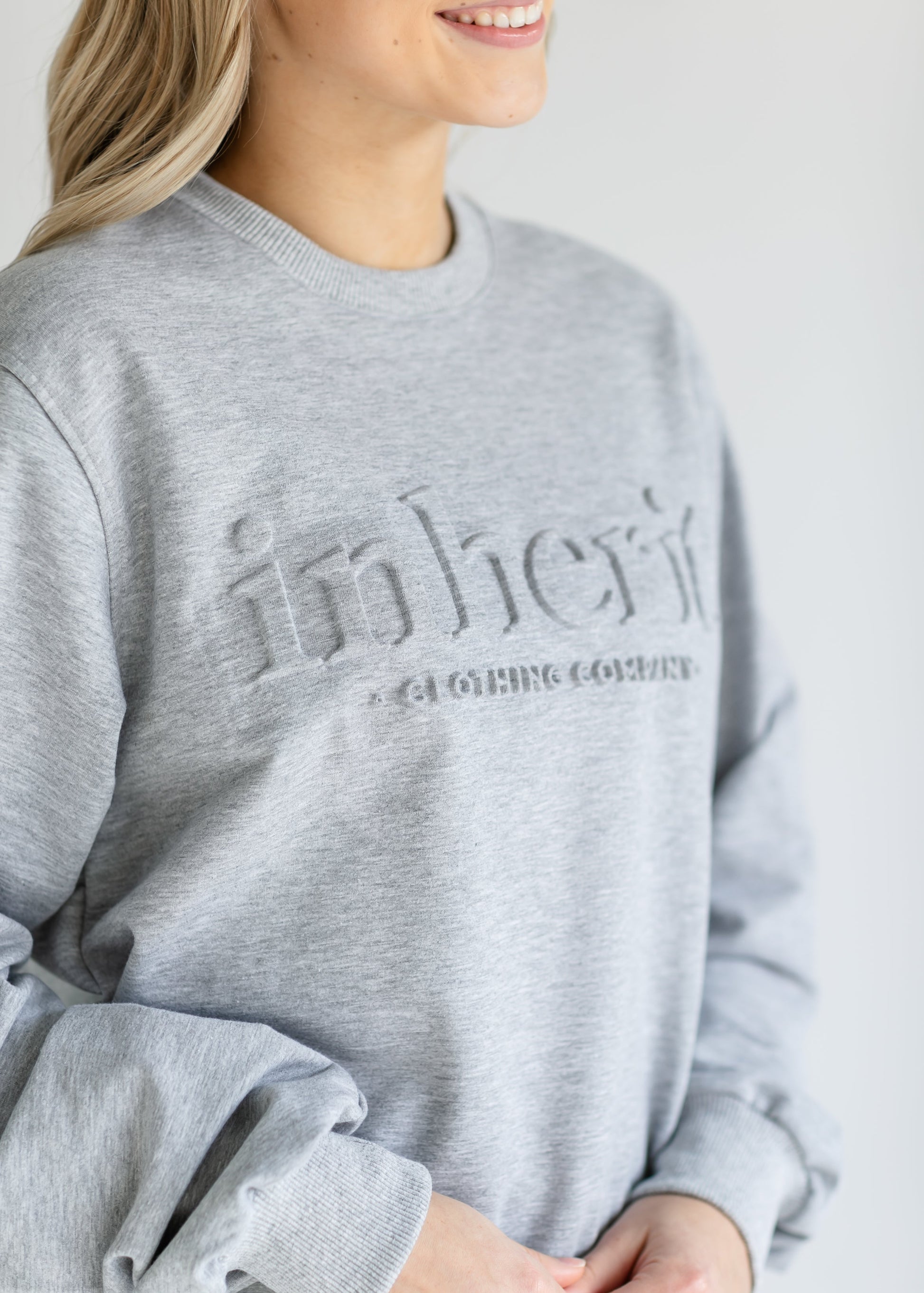 Embossed Inherit Logo Crewneck Sweatshirt - Concordia Style Boutique