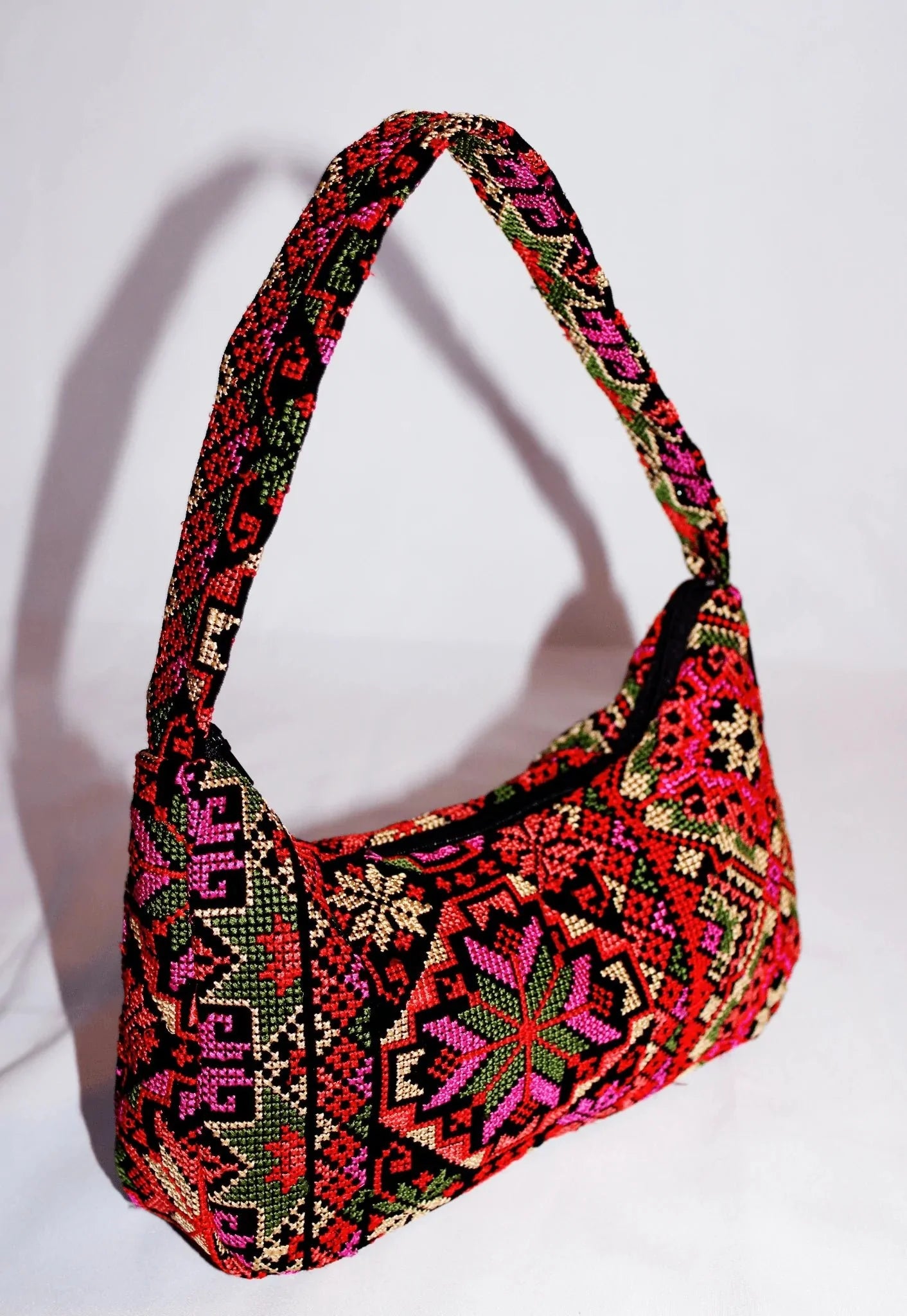 Embroidered Baguette Bag