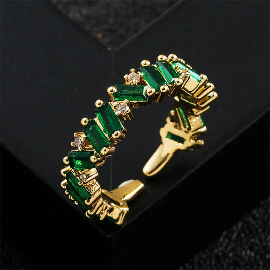 EMERALD BAGUETTE RING (ADJUSTABLE) - Concordia Style Boutique