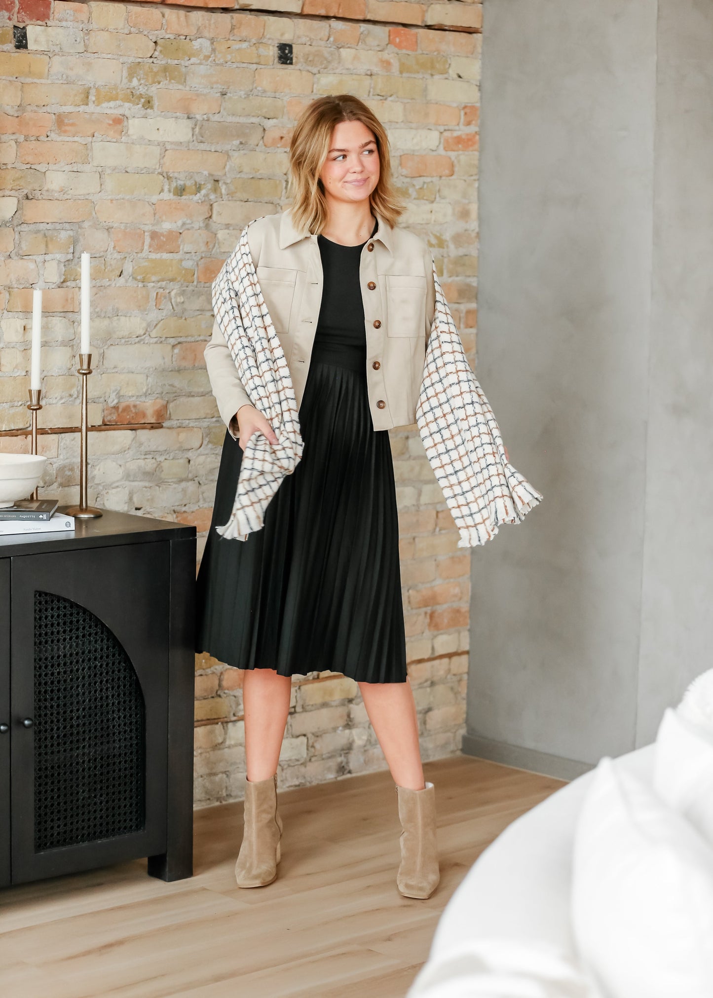 Emersyn Pleated Midi Dress - Concordia Style Boutique